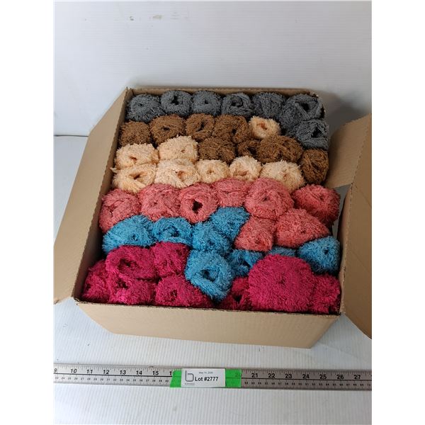 Box of Plush Yarn Rolls