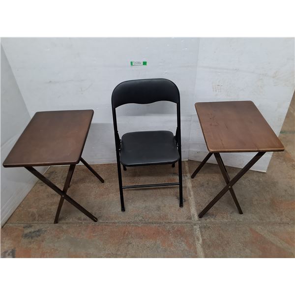 *Folding Chair 32", (2) TV Tables - PICKUP ONLY