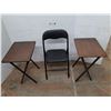 Image 1 : *Folding Chair 32", (2) TV Tables - PICKUP ONLY