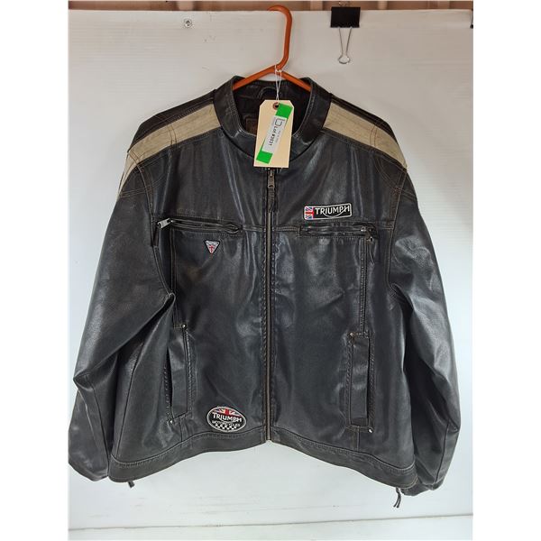 *Triump Arizona Leather Biker Jacket - Size XL