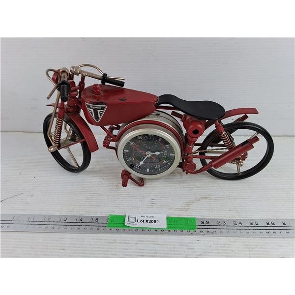 Vintage Triumph Motorcycle Desk Clock - As Is