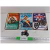 Image 1 : (3) Motorcycle Wall Signs 8" x 5" & Fridge Magnet