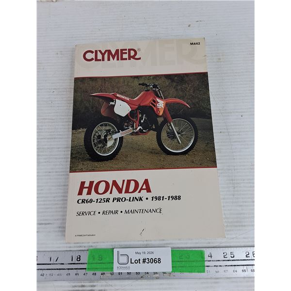 Clymer Honda CR60 125R Pro Link 1981 - 1988