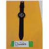 Image 1 : Black Flower Themed Quartz Watch, Soft Rubber Band- Working
