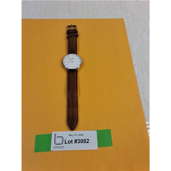 Daniel Wellington Quartz Watch, Brown Leather Band - Working
