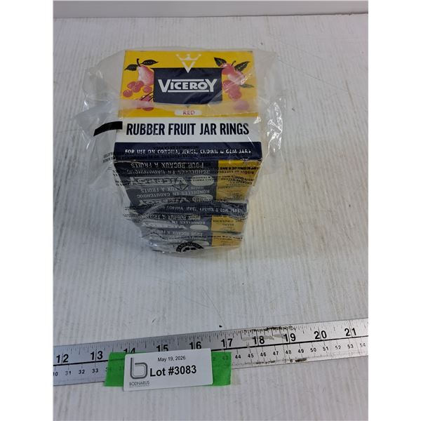 (5) Viceroy Rubber Jar Rings-Red NOS