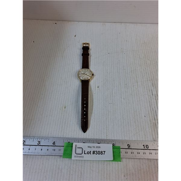 Avia Electronic Watch, Cracked Crystal, Brown Leather  Strap
