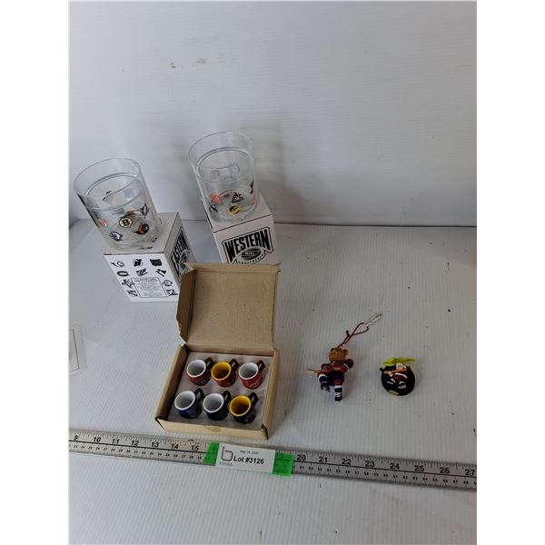 NHL Lot- The Original Six Miniature Mugs, Tumblers & Tree Ornaments