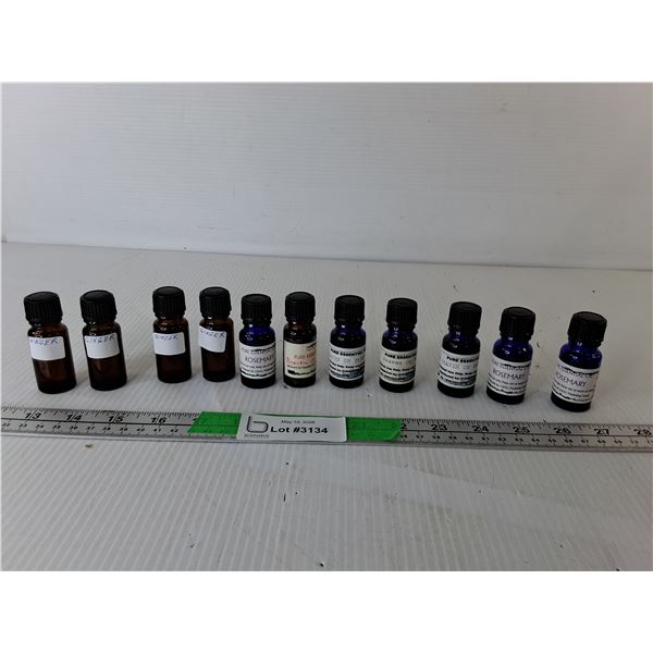 (11) 10 mL Bottles of Essential Oils- Ginger, Rosemary, Heaven on Earth- Cannot Ship