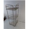 Image 3 : 3 Tier Metal Caddy Shelf 23.5" & (3) Ashland Wooden Wall Shelves- Some Damage, Cannot Ship