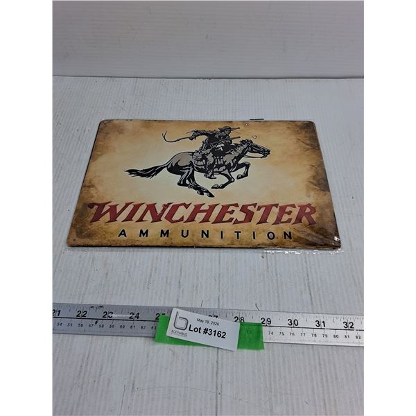 8x12" Winchester Ammunition Metal Sign - New