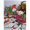 Image 4 : (2) sets of 7 Christmas Gnomes, Plastic Basket, Floral Sprays -PICK UP