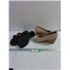 Image 2 : (2) pr. Ladies Shoes- Wedged Shoes-size 9WW, Fashion Sandals-Size 43-Look New