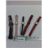 Image 1 : (5) Wrist Watches, Leather & Faux leather Bands As Is