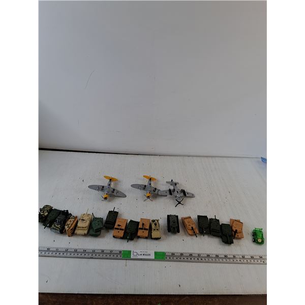 Variety of Toy Army Vehicles
