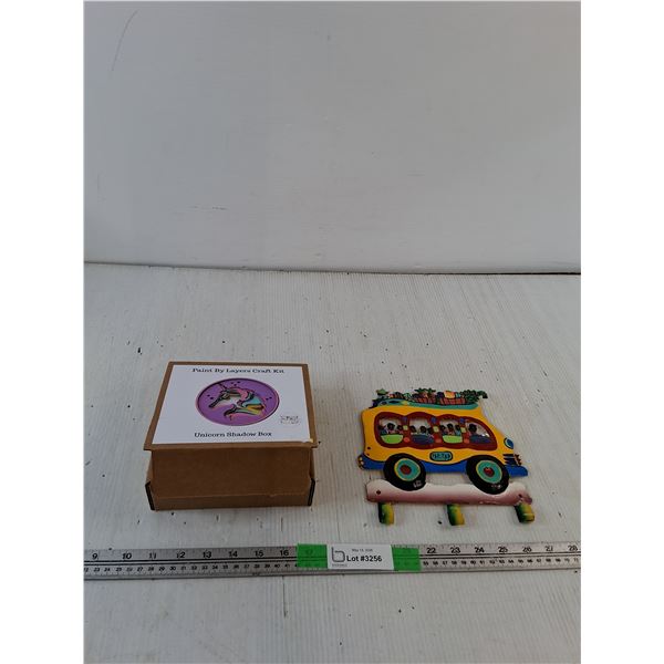 Paint by Layers Craft Kit, Tin Schoolbus Key Hook ( as is)