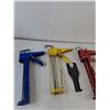 Image 2 : (4) Caulking Guns, Paint Brushes, Paint Stir Stick