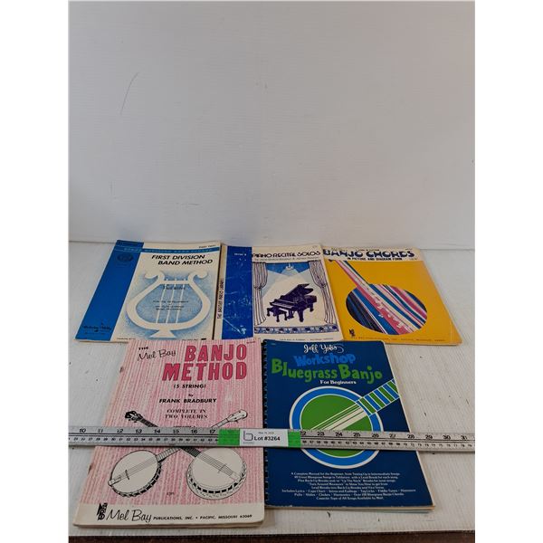 (5) Music Books: Piano & Banjo