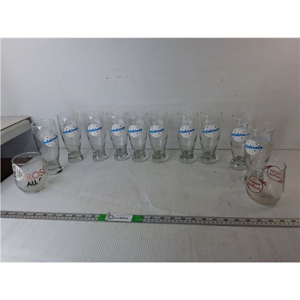 (12) 'Celebrate' & Tumbler Glasses Up to 7"