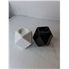 Image 2 : (24) B&W 3.75" Tall Ceramic Tealight Holders- NIB