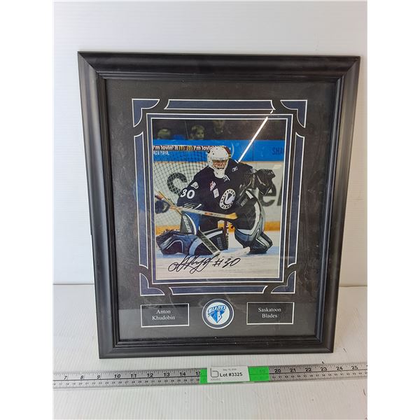 Framed and Autographed Anton Khudobin Photo & Certificate of Authenticity 18.5" x 15.5"