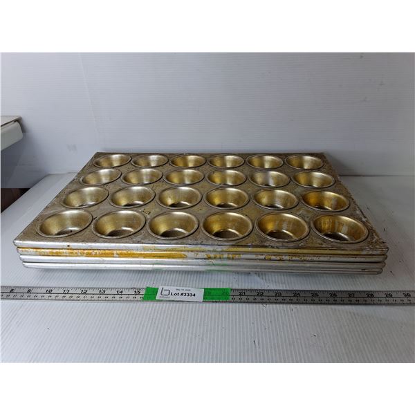 (4) Metal Commercial Style Muffin Tins Approx. 20.5" x 14"- Cannot Ship