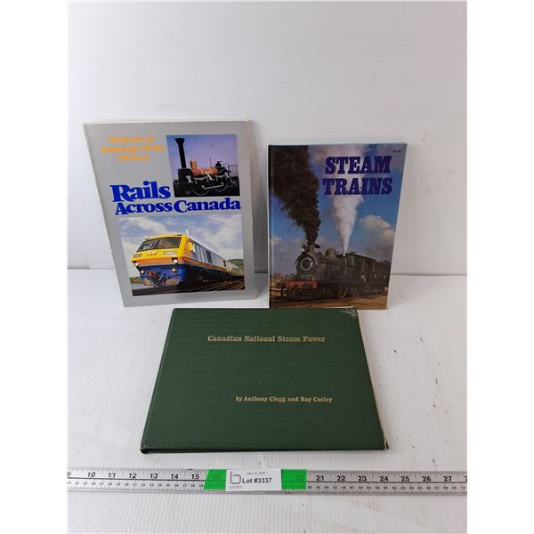 (3) Train Books- Steam Trains, Rails Across Canada, Canadian National Steam Power