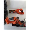 Image 3 : Black & Decker Drill, Circular & Reciprocating Saws, Flashlight, Battery, Charger & Case- All Power