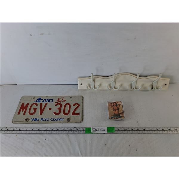 Alberta License Plate, Wooden Wall Hanger & Adult Novelty Cards