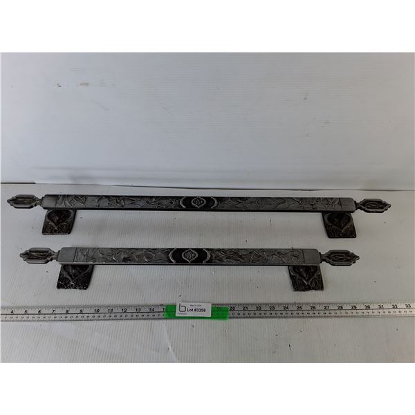 (2) Vintage Style Metal Towel Bars Up to 31"- Cannot Ship