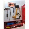 Image 2 : Mastercraft Metal Toolbox 18.75 x 7 x 7" & Sledgehammer 14.5" & Hammer 8.75", Scissors, Misc. - Cann