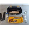 Image 3 : Rimax Plastic Toolbox 16 x 7 x 7", Vice Grip, Ceiling Patch Liquid, Wall Plug Plates, Misc. - Cannot