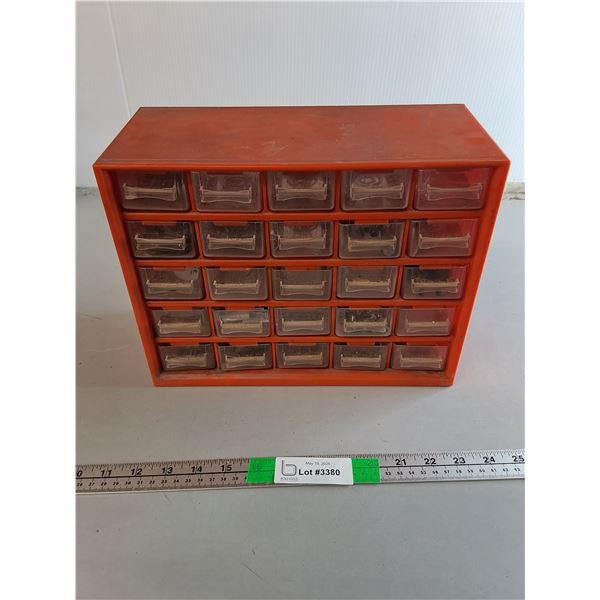 Plastic Parts Storage With Drawers 12 x 5.25 x 9.5", Screws, Washers, Misc.