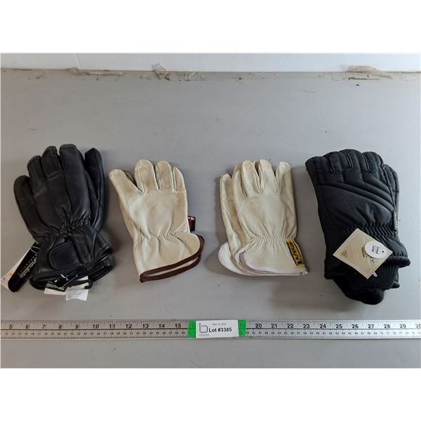 (2) Pairs Men's Insulated Gloves, (2) Pairs Men's Work Gloves - All L