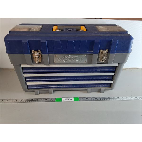 Mastercraft Plastic Toolbox 22" x 9" x 13"- As Is & Contents-Screwdrivers, Screws, Screwdriver Bits,