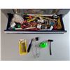 Image 5 : Mastercraft Plastic Toolbox 22" x 9" x 13"- As Is & Contents-Screwdrivers, Screws, Screwdriver Bits,