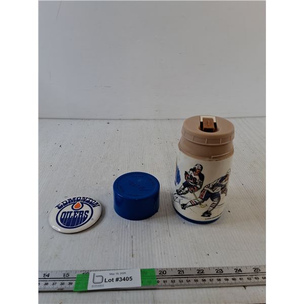 Vintage Oilers Pin & Oilers Kids Thermos