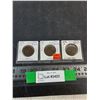 Image 1 : (3) Large Canadian Pennies from 1876, 1886, 1896