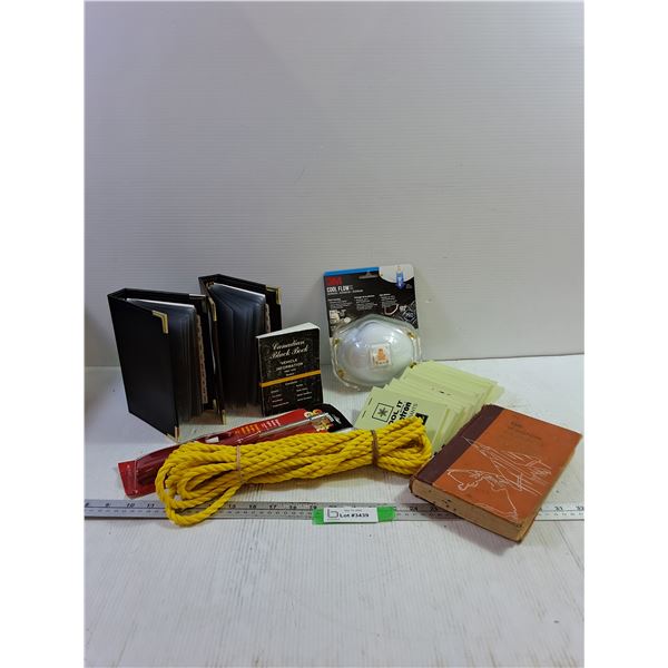 (2) Business Card Books, (14) Note pads, Rope, BBQ Lighter
