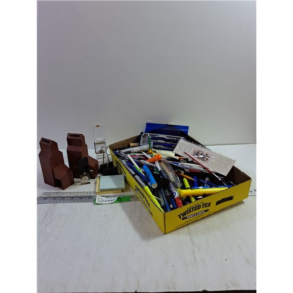(2) Elevator Banks, Clamps, Sticky Notes, Promo Pens,Markers