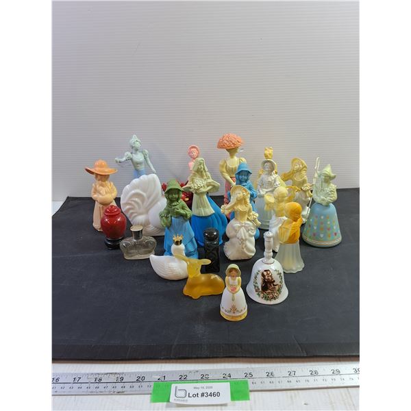 Vintage Cologne Bottles, Avon & other (2) Ceramic Bells - Cannot Ship