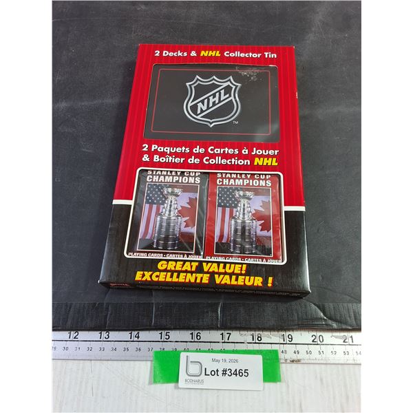 NHL Collector Tin & 2 Decks - NIB