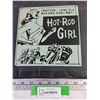Image 1 : Metal "Hot Rod Girl" Novelty Sign - 8" x 8"
