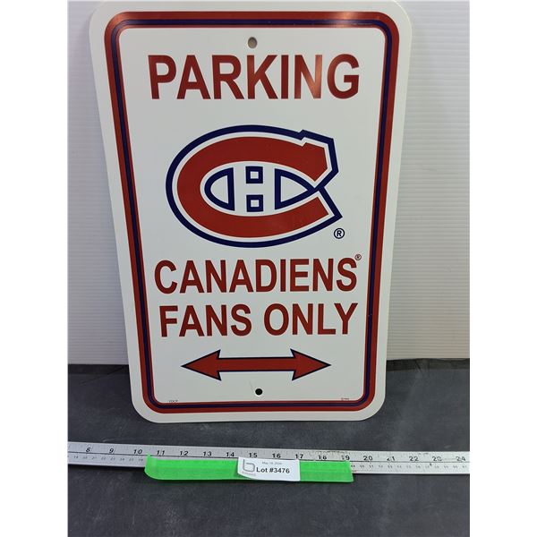 Canadiens Parking Sign Plastic