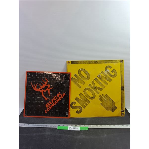 Metal Signs - Buck Commander and No Smoking. Largest 15"x15"