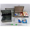 Image 1 : Assorted Office Supplies, (3) Metal Cases & Where There's a Will There's An A VHS