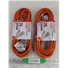 Image 2 : (2) 25' 16 Gauge Light Duty Indoor/Outdoor Extension Cords