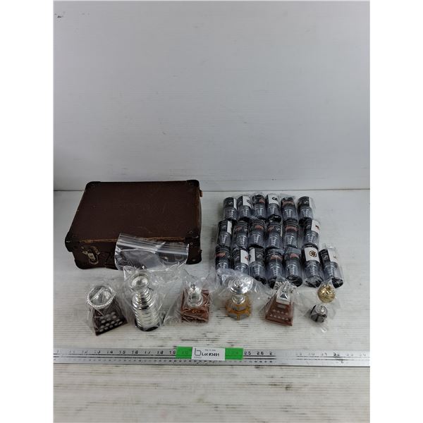 Assorted Hockey Stanley Cups & Vintage Case