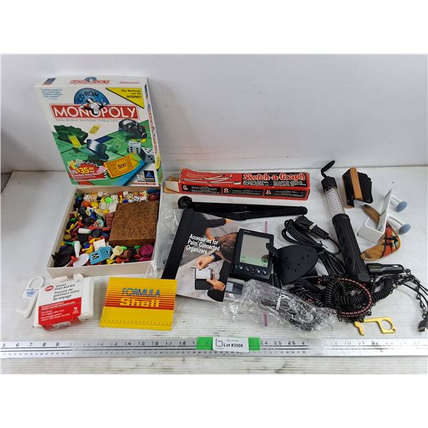 Sketch a Graph, Palm III Xe Organizer, LED Cordless Trouble Light, Boomerang, Travel First Aid Kit, 
