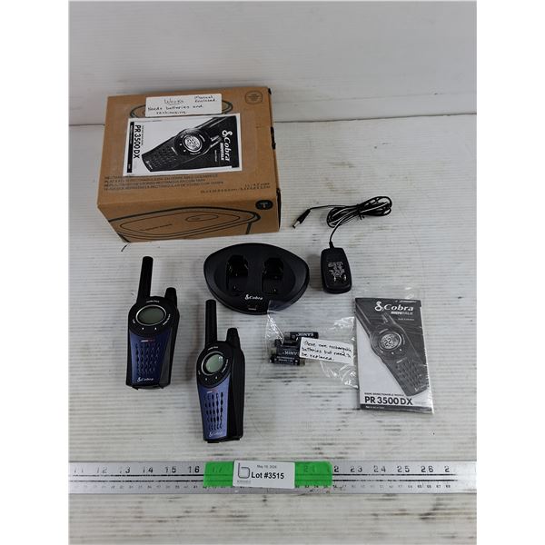 Cobra MicroTalk Walkie Talkies with Charging Station & Rechargeable Batteries, Consignor Said Works,